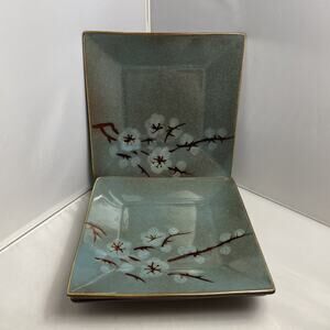 4 Pier‎ 1 Imports Tranquil Cherry Blossom Stoneware Plates 8.25”